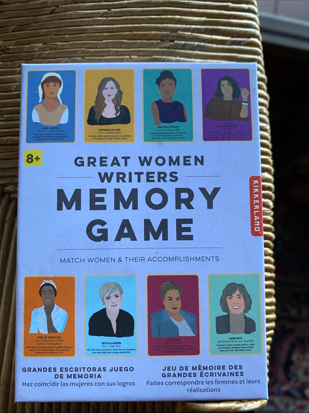 Kikkerland Great Women Writers Memory Game - White with Multicolored Portraits